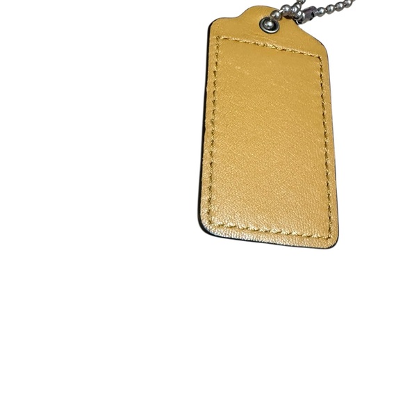 Coach Hang Tag Cowhide Leather Mustard Yellow Color Size Extra Large Keychain - Picture 4 of 5